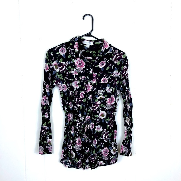 Magazine Floral Button Down Sz XS - Picture 1 of 10